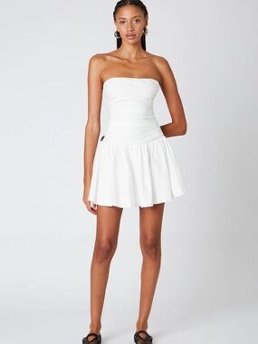 Nia Strapless White Mini Dress